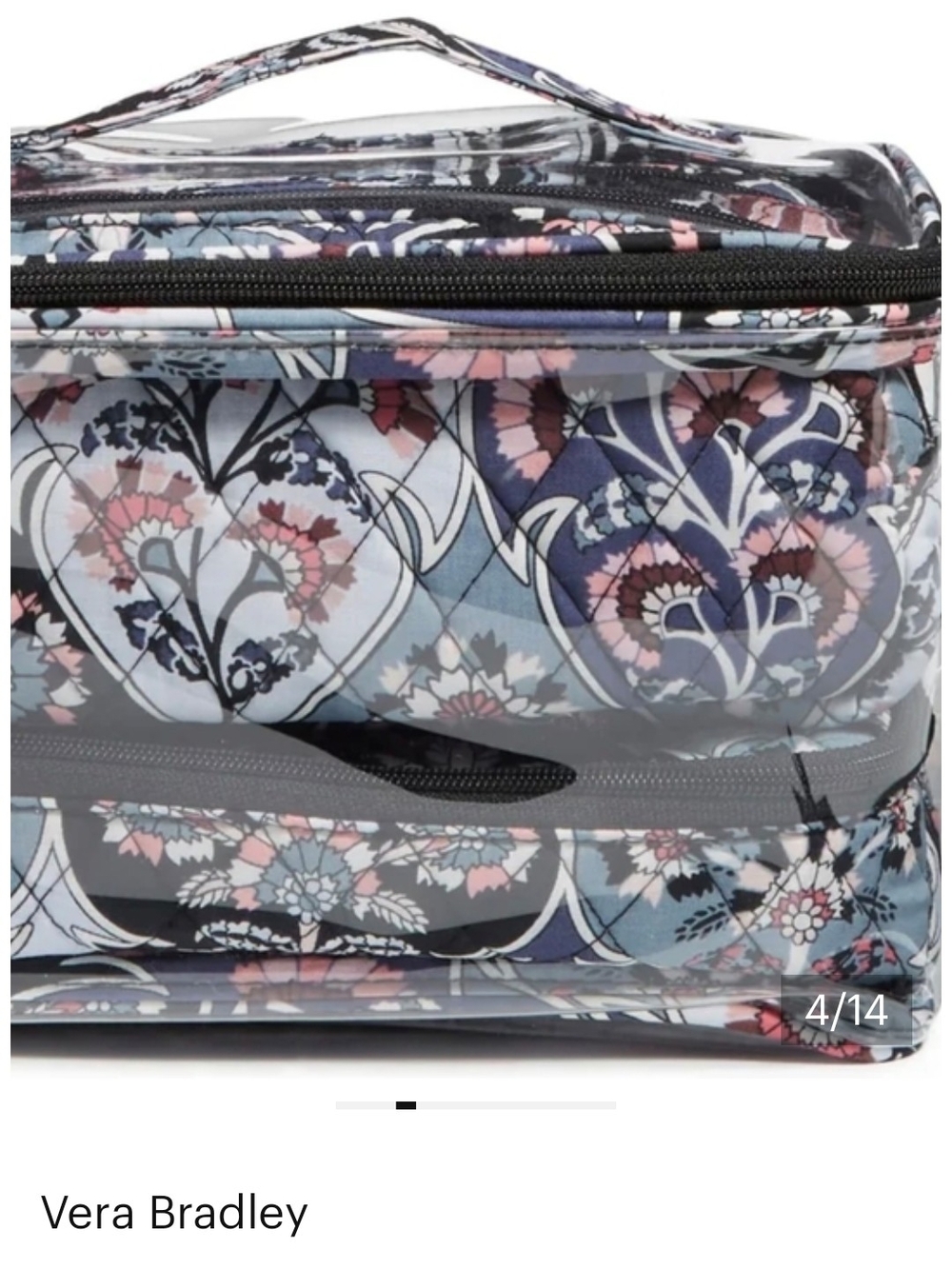 Vera Bradley Navy Floral Toiletry Organizer Set with Pink Accents - Picture 5 of 8